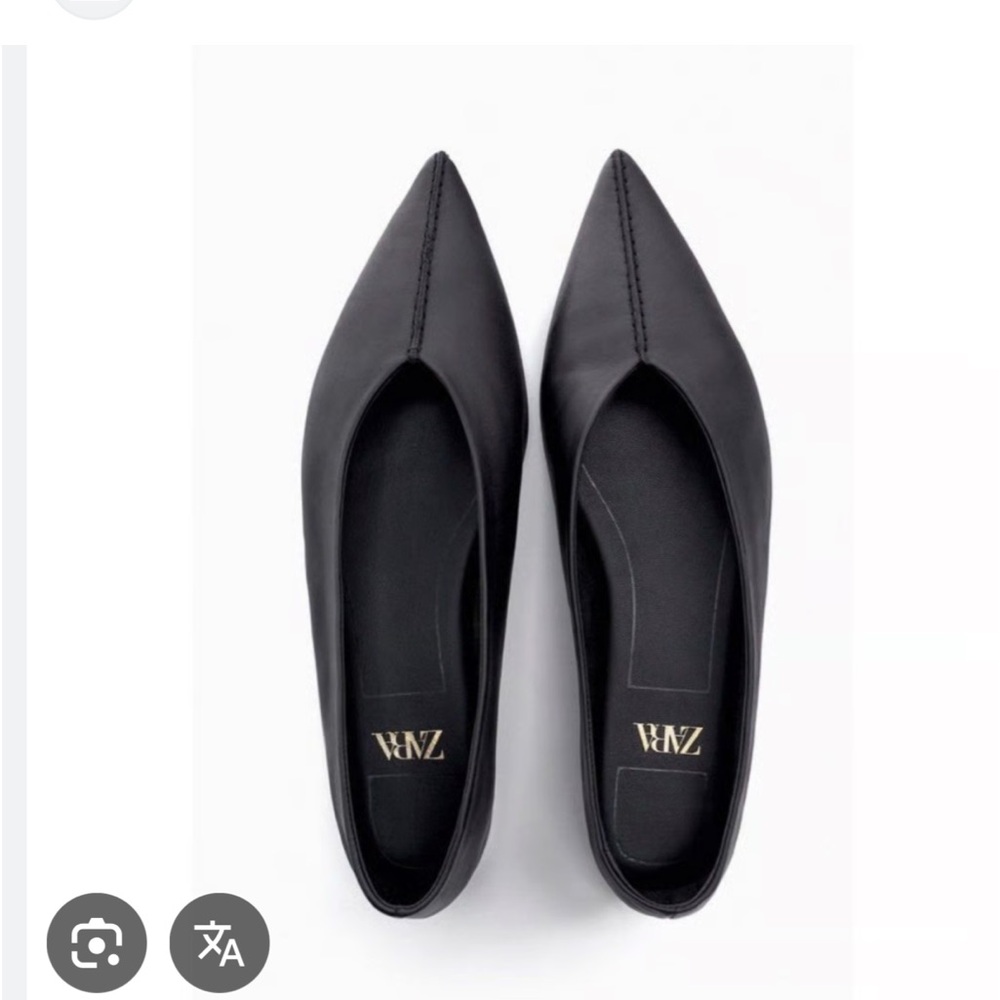 Zara Black Pointed Toe Flats